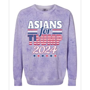 Asians For Trump Pro Trump 2024 Election Trump Supporter Colorblast Crewneck Sweatshirt