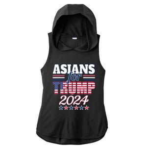 Asians For Trump Pro Trump 2024 Election Trump Supporter Ladies PosiCharge Tri-Blend Wicking Draft Hoodie Tank