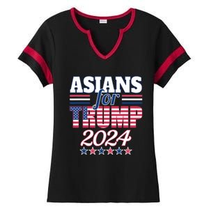 Asians For Trump Pro Trump 2024 Election Trump Supporter Ladies Halftime Notch Neck Tee