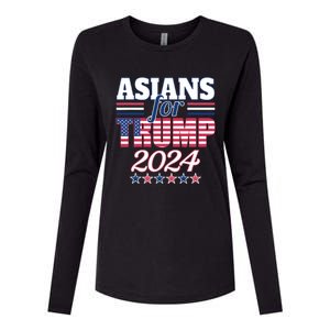 Asians For Trump Pro Trump 2024 Election Trump Supporter Womens Cotton Relaxed Long Sleeve T-Shirt