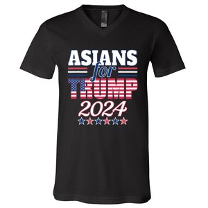 Asians For Trump Pro Trump 2024 Election Trump Supporter V-Neck T-Shirt