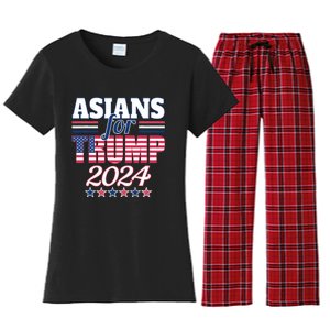 Asians For Trump Pro Trump 2024 Election Trump Supporter Women's Flannel Pajama Set