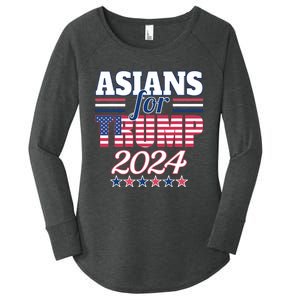 Asians For Trump Pro Trump 2024 Election Trump Supporter Women's Perfect Tri Tunic Long Sleeve Shirt