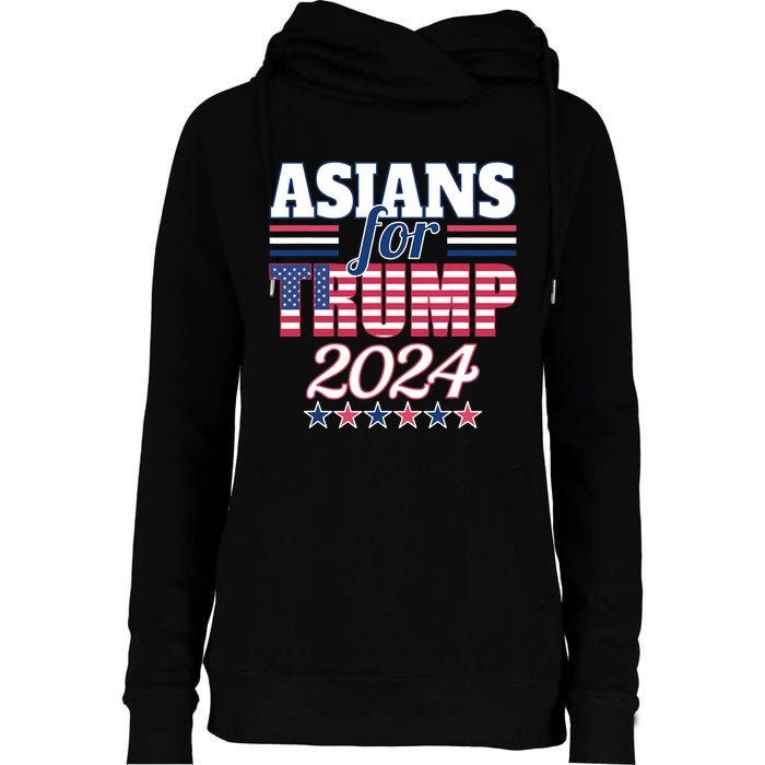 Asians For Trump Pro Trump 2024 Election Trump Supporter Womens Funnel Neck Pullover Hood