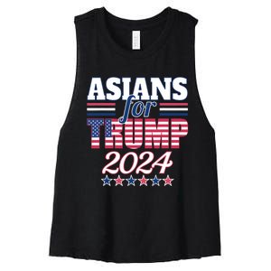 Asians For Trump Pro Trump 2024 Election Trump Supporter Women's Racerback Cropped Tank