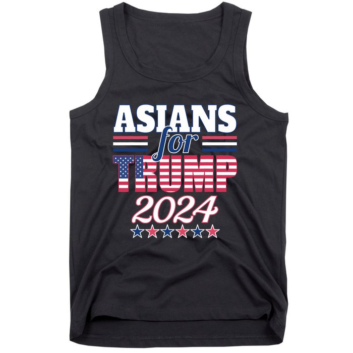 Asians For Trump Pro Trump 2024 Election Trump Supporter Tank Top