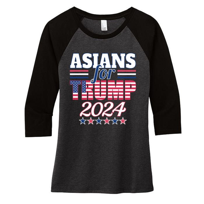 Asians For Trump Pro Trump 2024 Election Trump Supporter Women's Tri-Blend 3/4-Sleeve Raglan Shirt