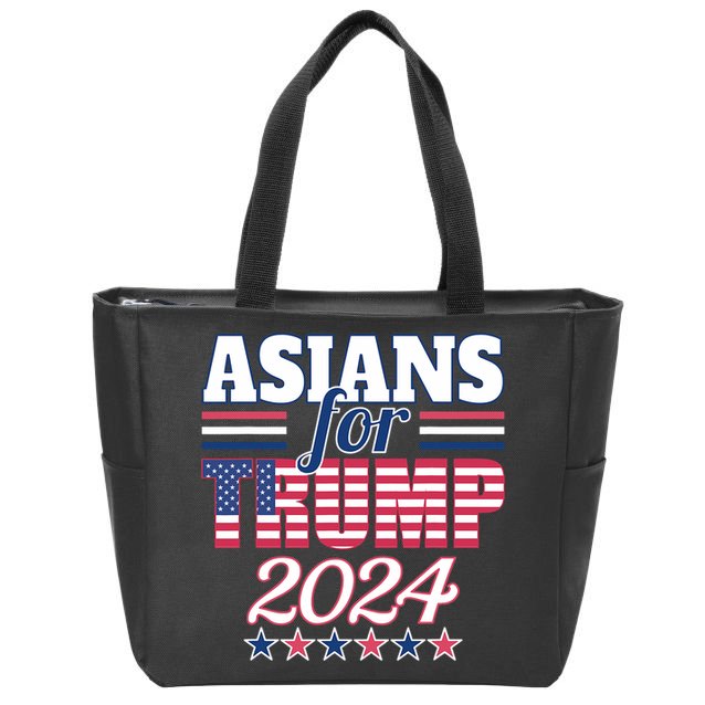 Asians For Trump Pro Trump 2024 Election Trump Supporter Zip Tote Bag