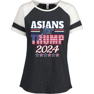 Asians For Trump Pro Trump 2024 Election Trump Supporter Enza Ladies Jersey Colorblock Tee