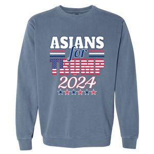 Asians For Trump Pro Trump 2024 Election Trump Supporter Garment-Dyed Sweatshirt