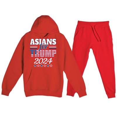 Asians For Trump Pro Trump 2024 Election Trump Supporter Premium Hooded Sweatsuit Set