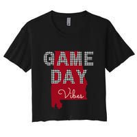Alabama Football Tailgate Game Day Vibes Fall Women's Crop Top Tee