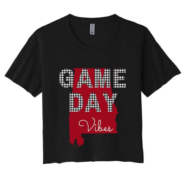 Alabama Football Tailgate Game Day Vibes Fall Women's Crop Top Tee