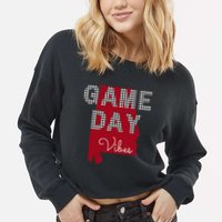 Alabama Football Tailgate Game Day Vibes Fall Cropped Pullover Crew