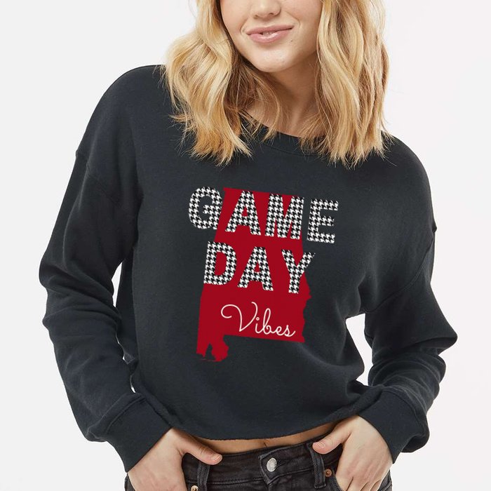Alabama Football Tailgate Game Day Vibes Fall Cropped Pullover Crew