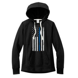 American Flag Thin Blue Line Police Support Lives Matter US Women's Fleece Hoodie