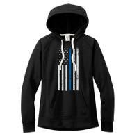 American Flag Thin Blue Line Police Support Lives Matter US Women's Fleece Hoodie