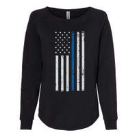 American Flag Thin Blue Line Police Support Lives Matter US Womens California Wash Sweatshirt