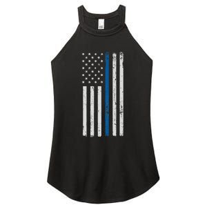 American Flag Thin Blue Line Police Support Lives Matter US Women's Perfect Tri Rocker Tank