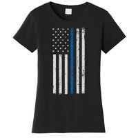 American Flag Thin Blue Line Police Support Lives Matter US Women's T-Shirt