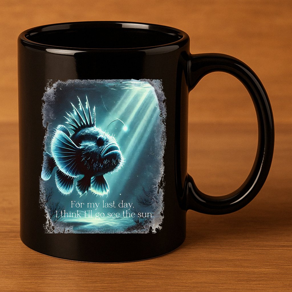 Anglerfish Found The Light Angler Fish .Png 11oz C Handle Ceramic Mug