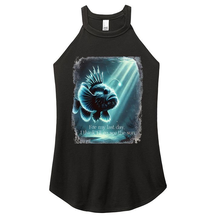 Anglerfish Found The Light Angler Fish .Png Women's Perfect Tri Rocker Tank
