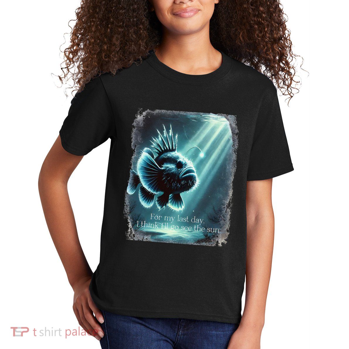 Anglerfish Found The Light Angler Fish .Png Kids T-Shirt