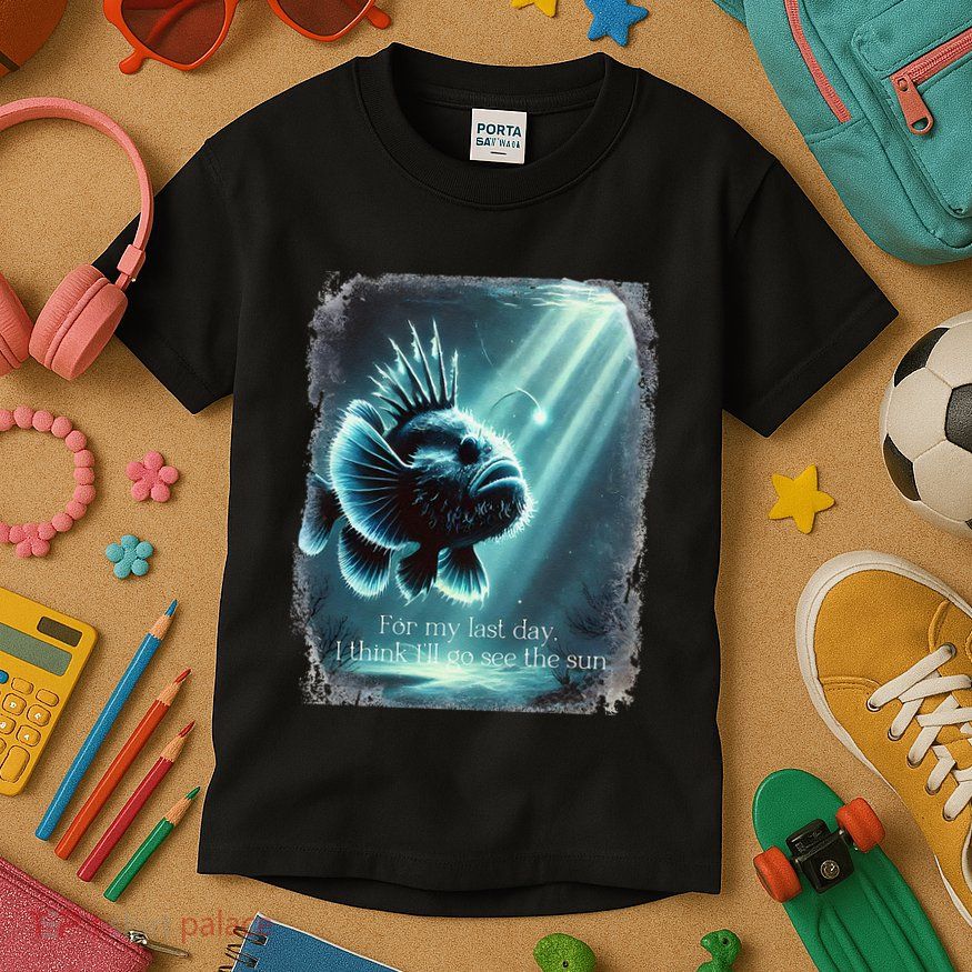 Anglerfish Found The Light Angler Fish .Png Kids T-Shirt