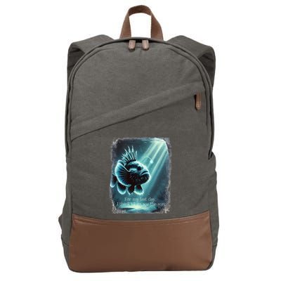 Anglerfish Found The Light Angler Fish .Png Cotton Canvas Backpack