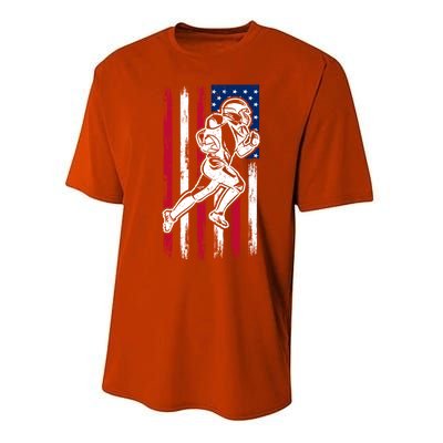 American Football Team Gift Us American Flag Football Great Gift Performance Sprint T-Shirt