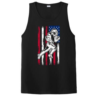 American Football Team Gift Us American Flag Football Great Gift PosiCharge Competitor Tank