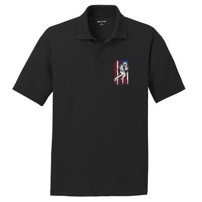 American Football Team Gift Us American Flag Football Great Gift PosiCharge RacerMesh Polo