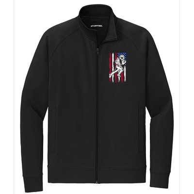 American Football Team Gift Us American Flag Football Great Gift Stretch Full-Zip Cadet Jacket