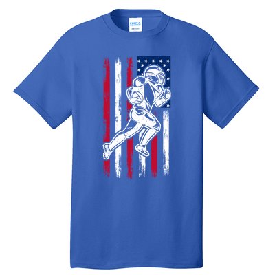 American Football Team Gift Us American Flag Football Great Gift Tall T-Shirt