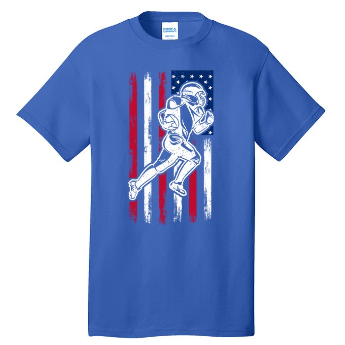 American Football Team Gift Us American Flag Football Great Gift Tall T-Shirt