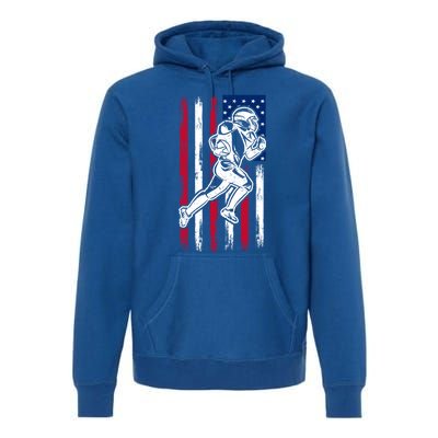 American Football Team Gift Us American Flag Football Great Gift Premium Hoodie