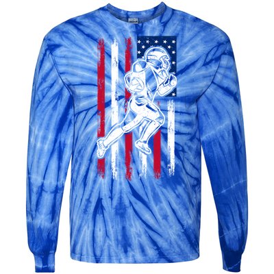 American Football Team Gift Us American Flag Football Great Gift Tie-Dye Long Sleeve Shirt