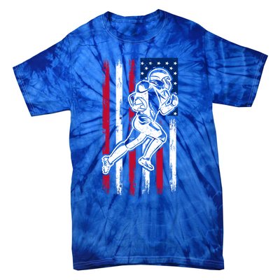 American Football Team Gift Us American Flag Football Great Gift Tie-Dye T-Shirt