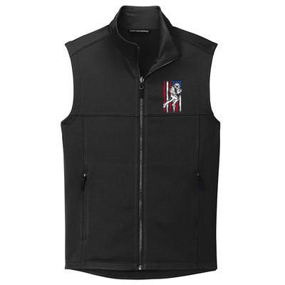 American Football Team Gift Us American Flag Football Great Gift Collective Smooth Fleece Vest