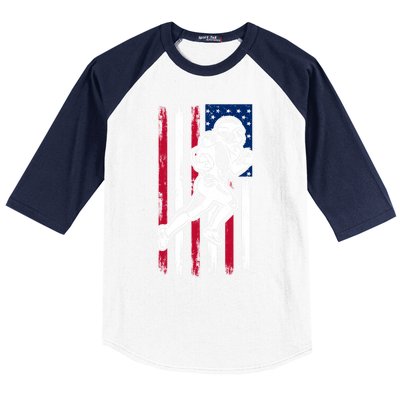 American Football Team Gift Us American Flag Football Great Gift Baseball Sleeve Shirt