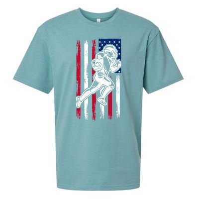 American Football Team Gift Us American Flag Football Great Gift Sueded Cloud Jersey T-Shirt