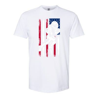 American Football Team Gift Us American Flag Football Great Gift Softstyle CVC T-Shirt