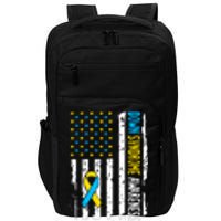 American Flag T21 Down Syndrome Gift Down Syndrome Awareness Impact Tech Backpack