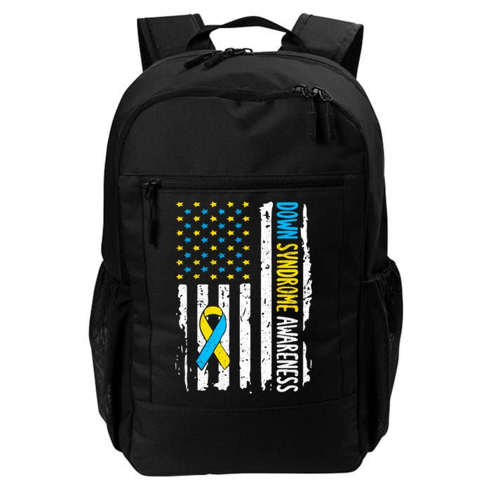 American Flag T21 Down Syndrome Gift Down Syndrome Awareness Daily Commute Backpack