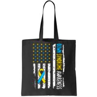 American Flag T21 Down Syndrome Gift Down Syndrome Awareness Tote Bag