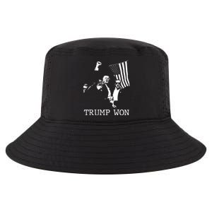 American Flag Trump Won 2024 Election Inauguration Gift Cool Comfort Performance Bucket Hat