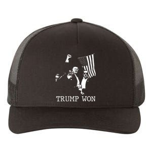 American Flag Trump Won 2024 Election Inauguration Gift Yupoong Adult 5-Panel Trucker Hat