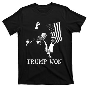 American Flag Trump Won 2024 Election Inauguration Gift T-Shirt