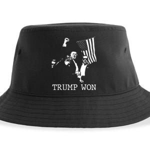 American Flag Trump Won 2024 Election Inauguration Gift Sustainable Bucket Hat