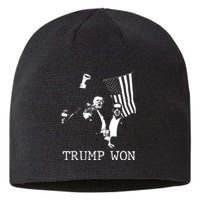 American Flag Trump Won 2024 Election Inauguration Gift Sustainable Beanie